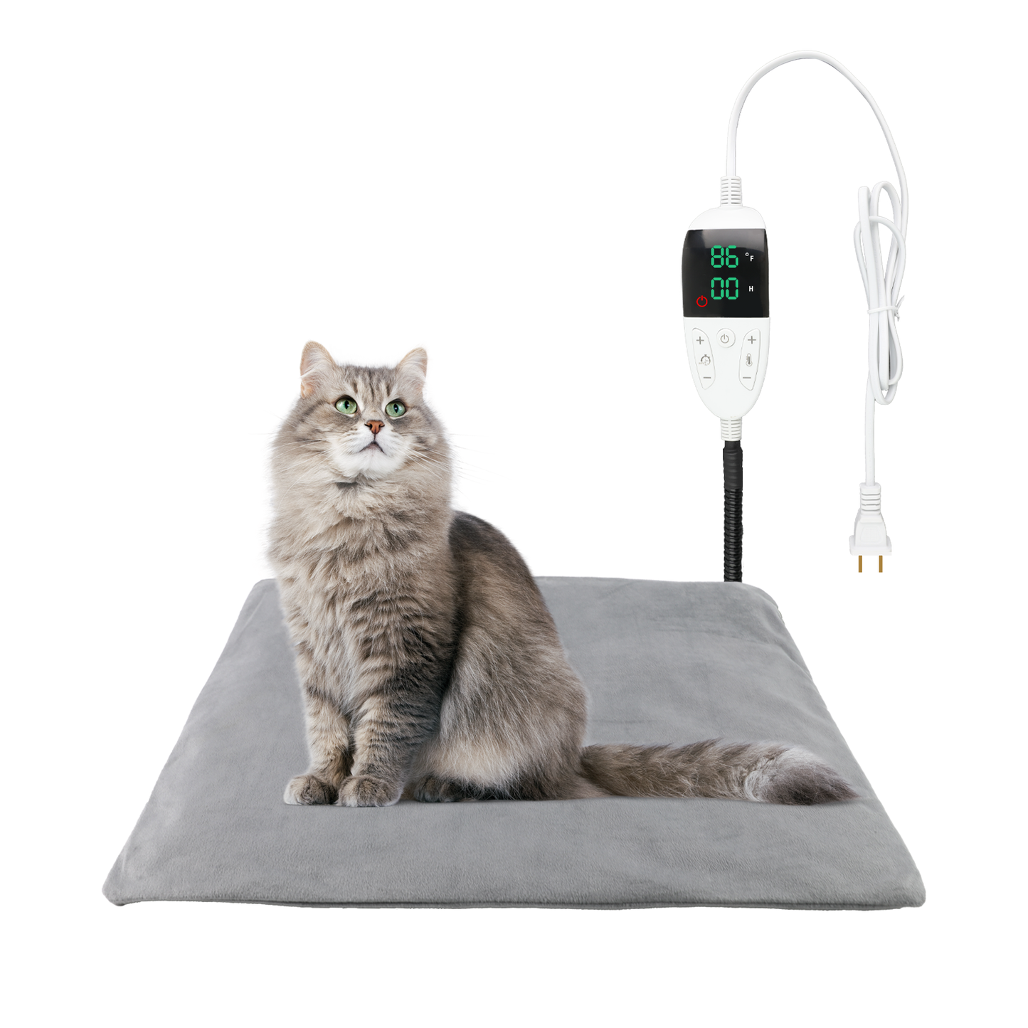 TinyWiz Pet Heating Pad for Dogs Cats - Heated Pet Bed Mat with Timer, 12 Level Temperature Adjustable Indoor Dog Cat Heating Pad with Overheat Protection, Pet Warming Mat with Chew Resistant Cord