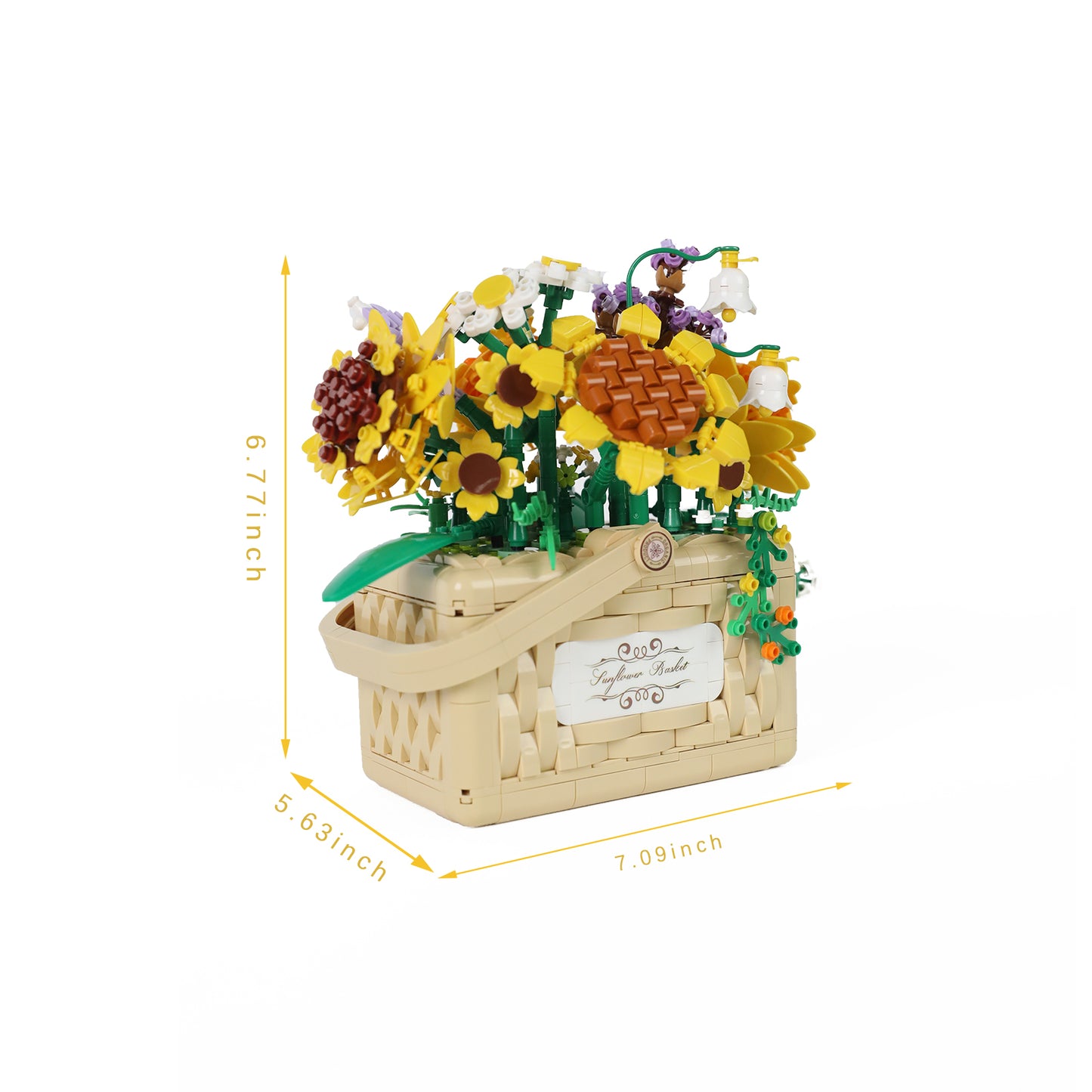 Sunflower Bouquet Building Set - Flower Bonsai Building Blocks Kits Plant Collection, Ideal Gifts for Teen Girl and Adults, Mothers Day, Home & Office Decor