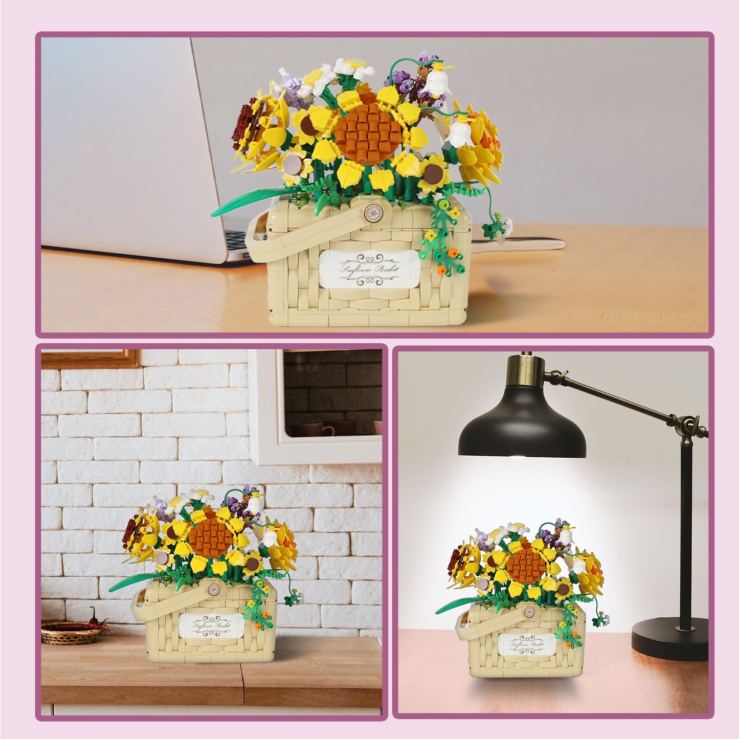 Sunflower Bouquet Building Set - Flower Bonsai Building Blocks Kits Plant Collection, Ideal Gifts for Teen Girl and Adults, Mothers Day, Home & Office Decor