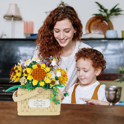 Sunflower Bouquet Building Set - Flower Bonsai Building Blocks Kits Plant Collection, Ideal Gifts for Teen Girl and Adults, Mothers Day, Home & Office Decor